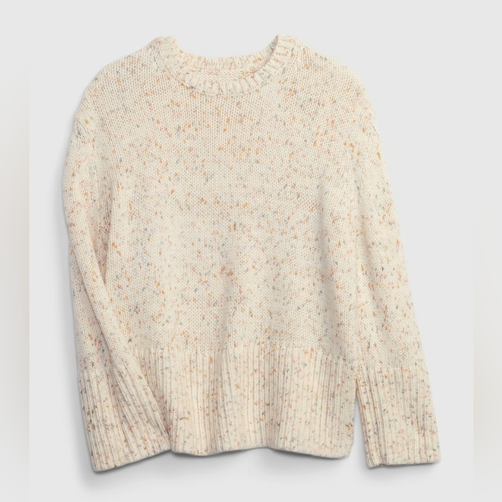 NWT Gap 24/7 Split-Hem Confetti Sweater, Size Small/Tall